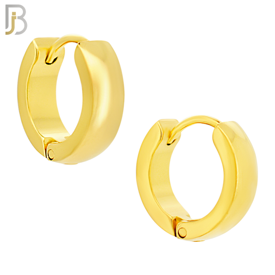 ES01G - 316L Stainless Steel Gold Plated Plain Curve Design Huggies image 4
