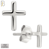 925-ES463 - 925 Sterling Silver Cross Design Earrings (Butterfly Backing) image 1
