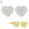 925-ES210 - Push Back - .925 Sterling Silver Heart Stud Earring with Clear Zircon Design image 0