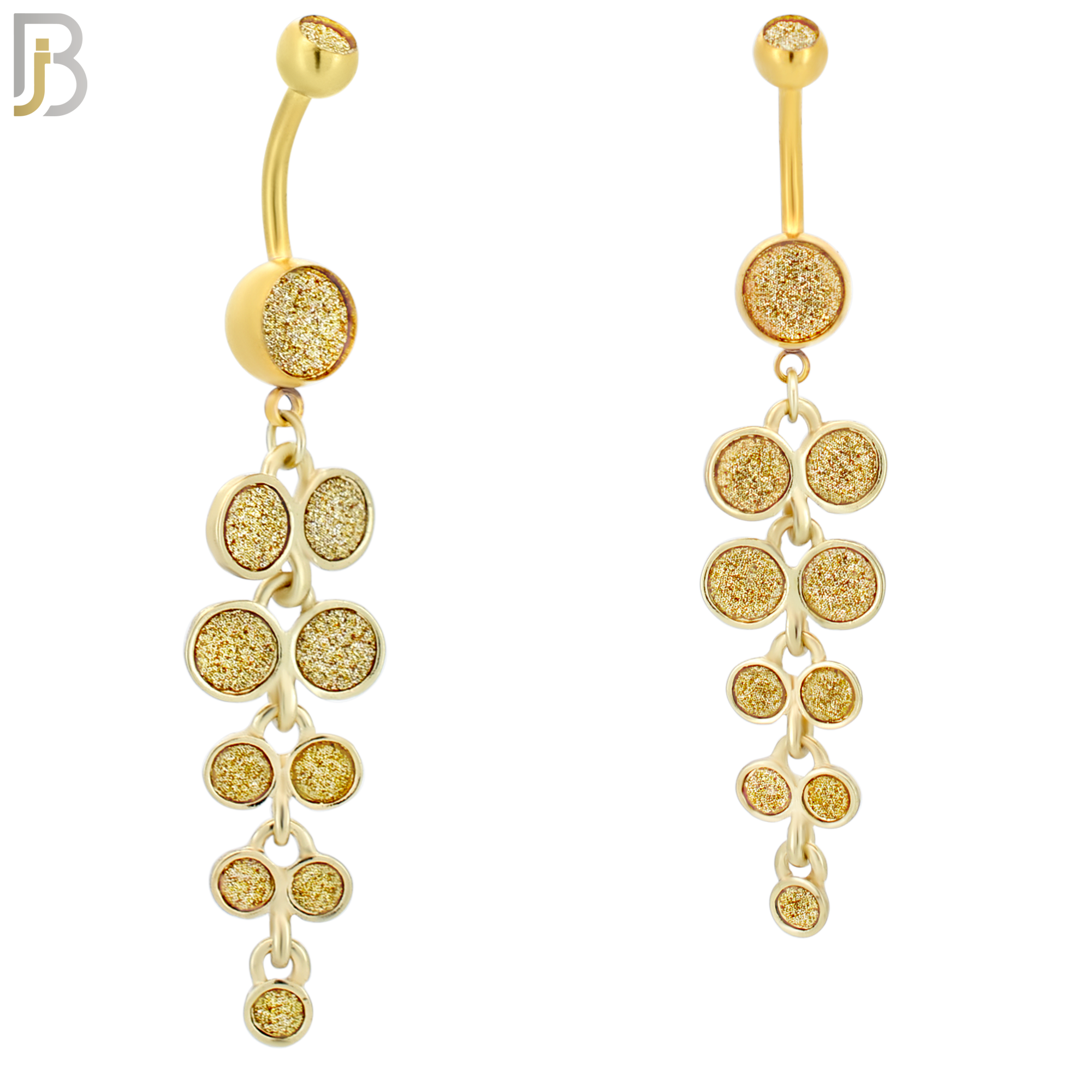 N001 - 316L Stainless Steel Dangling Grape Bunch Sandpaper Design Belly Ring with 4mm Screw Ball image 5