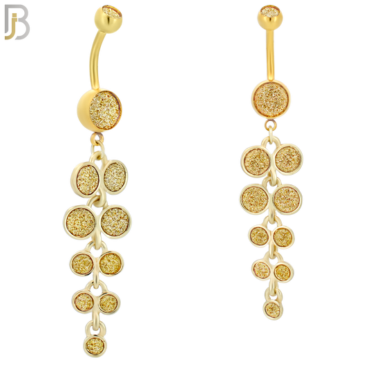 N001 - 316L Stainless Steel Dangling Grape Bunch Sandpaper Design Belly Ring with 4mm Screw Ball image 5