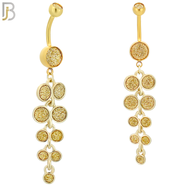 N001 - 316L Stainless Steel Dangling Grape Bunch Sandpaper Design Belly Ring with 4mm Screw Ball image 5