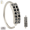 925-CT24 - 925 Sterling Silver 22g Thickness Double Layer CZ Prong Set Hoops Piercing (PACK OF 6) image 2