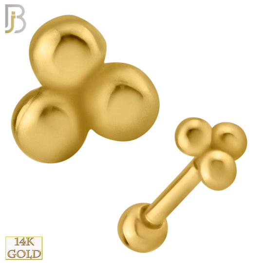 14-TB33 - 14k Solid Gold Grape Bunch Tragus Barbell Cartilage Piercing Screw Ball image 0
