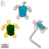 925-NR122L - 925 Silver Turtle Shape with Enamel L-Shape - Pack of 6 image 0