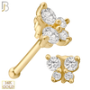 14-NR34B - 14k Solid Gold Butterfly Design with CZ Nose Bone image 0