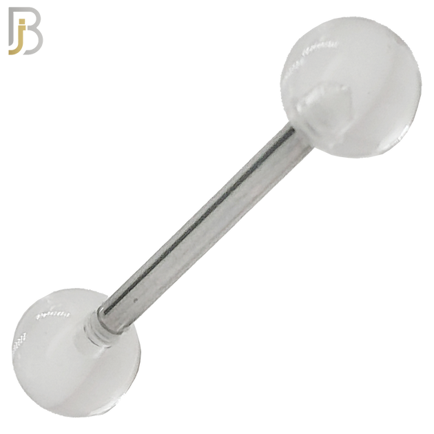 PK-BB03S - 316L Surgical Steel Barbell with Solid Color Acrylic Ball Screw External Threaded Pack of 120 image 1