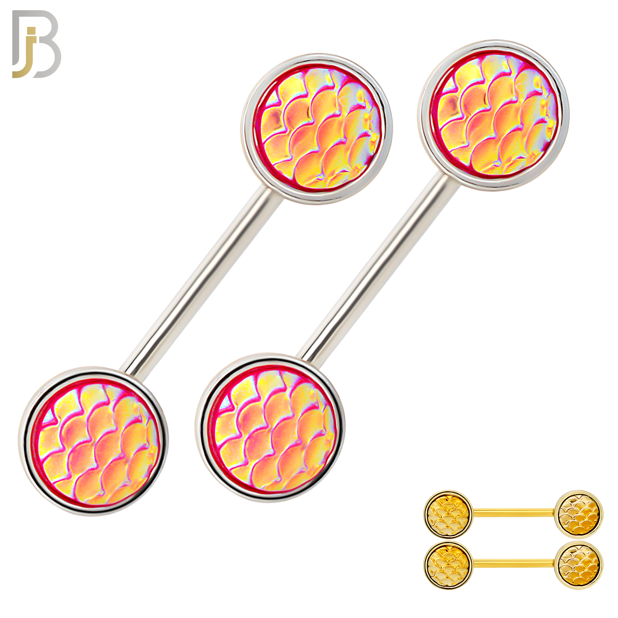 NP73 - 316L Surgical Steel Fish Scale Nipple Ring image 0