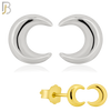 925-ES80 - .925 Sterling Silver 4x4.5mm Moon Design Earring Stud image 0