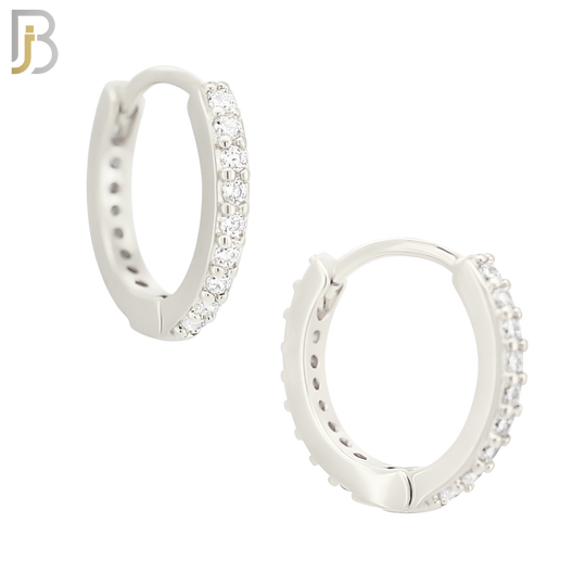 ES02S - 316L Stainless Steel Prong Setting Zircon with 2mm Front Thickness Huggies image 3