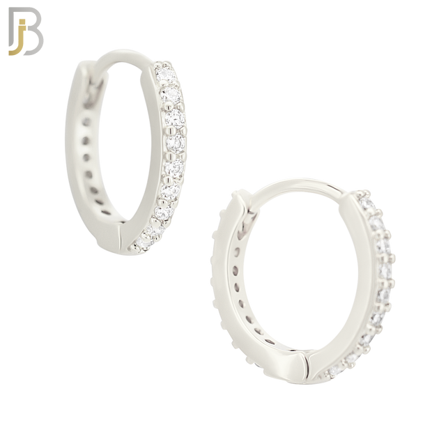 ES02S - 316L Stainless Steel Prong Setting Zircon with 2mm Front Thickness Huggies image 3