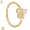 14-CT29 - 14K Solid Gold Butterfly Design with Zircon Nose Hoops Twist top Open image 0
