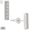 925-ES376 - .925 Sterling Silver CZ Studded Bar Stud Earrings image 1