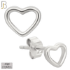 925-ES462 - 925 Sterling Silver Hollow Heart Design Earrings (Butterfly Backing) image 1
