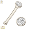 14-NR04 - 14k Yellow Gold Nose Bone Prong Set Round CZ image 1