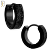 ES86K - 316L Stainless Steel Black Plated Sandpaper Design Huggies Clip On image 3
