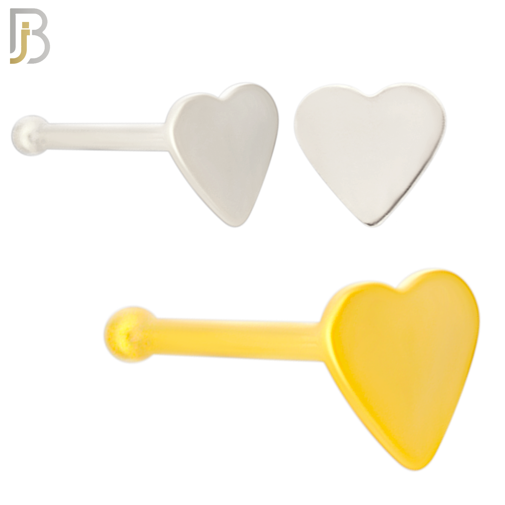 NR24B - 316L Surgical Steel Nose Bone Plain Solid Heart Design (PACK OF 6) image 0