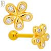 TB04 - 316L Surgical Steel Flower Design with Zircon Tragus Barbell Cartilage Piercing Screw Ball (PACK OF 6) image 2