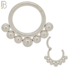 CT41 -  316 Stainless Steel Hinged Hoop with Cluster Beads Nose Rings (PACK OF 6) image 0