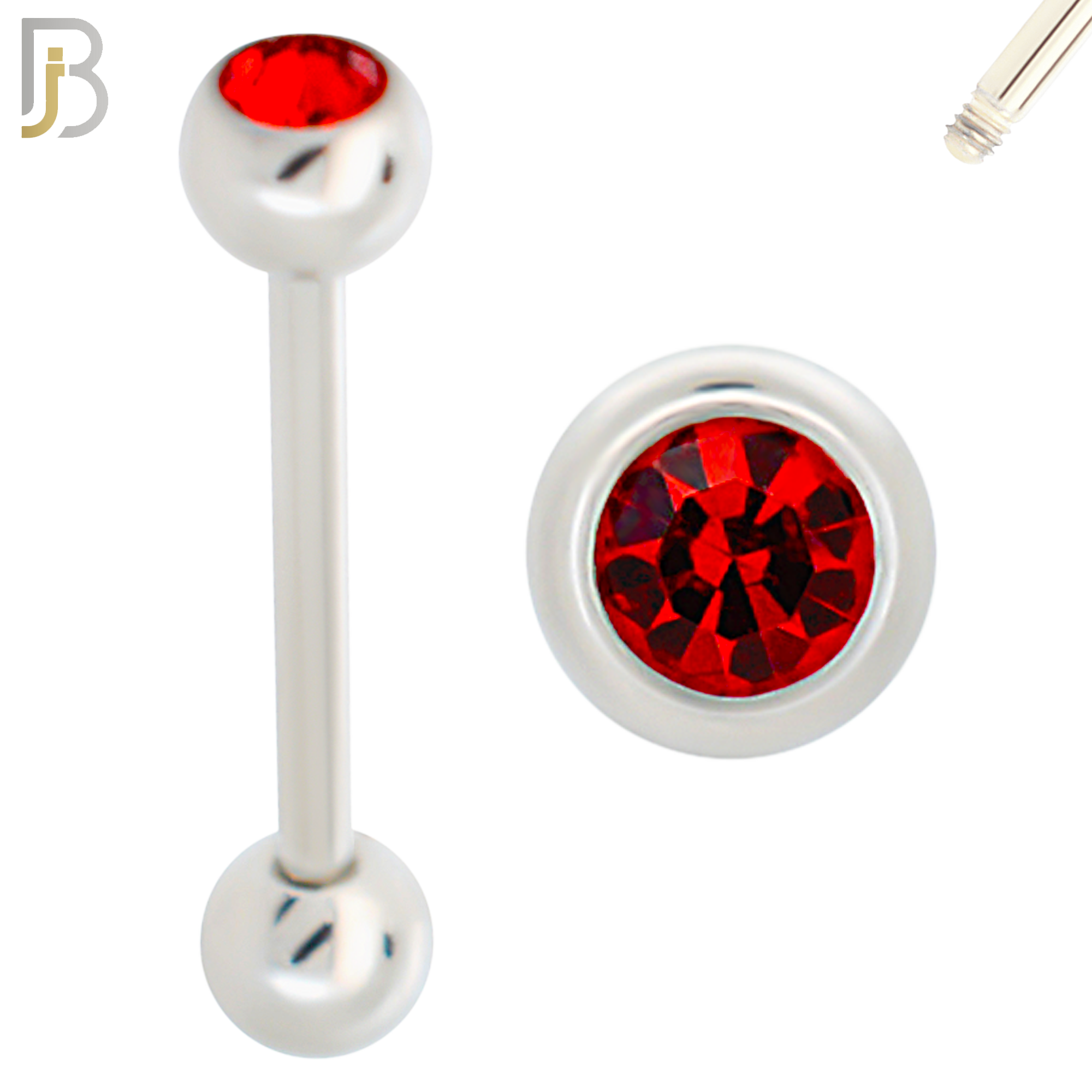 BB05S-5 - 316L Surgical Steel Screw Barbell with 5mm Bezel Ball External Threaded (PACK OF 6) image 5