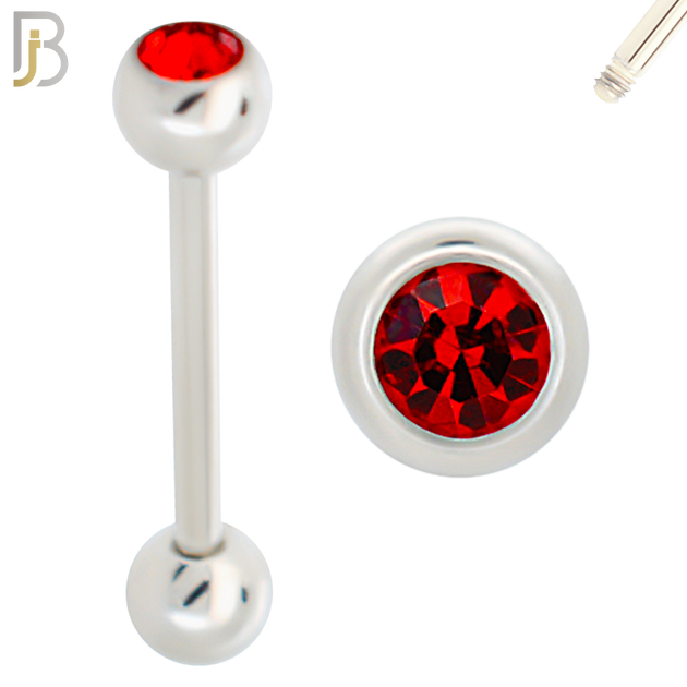 BB05S-5 - 316L Surgical Steel Screw Barbell with 5mm Bezel Ball External Threaded (PACK OF 6) image 5