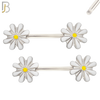 NP08 - 316L Surgical Steel Screw Daisy Design Nipple Ring Piercing image 2