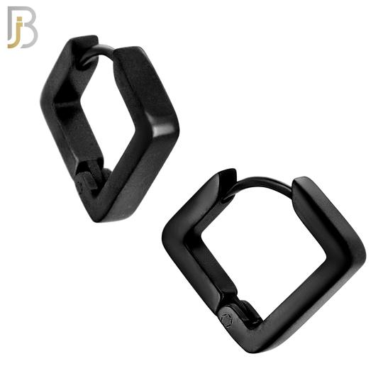 ES298 - 316L Stainless Steel Plain Huggies Inverted Square Shape Clip On image 3