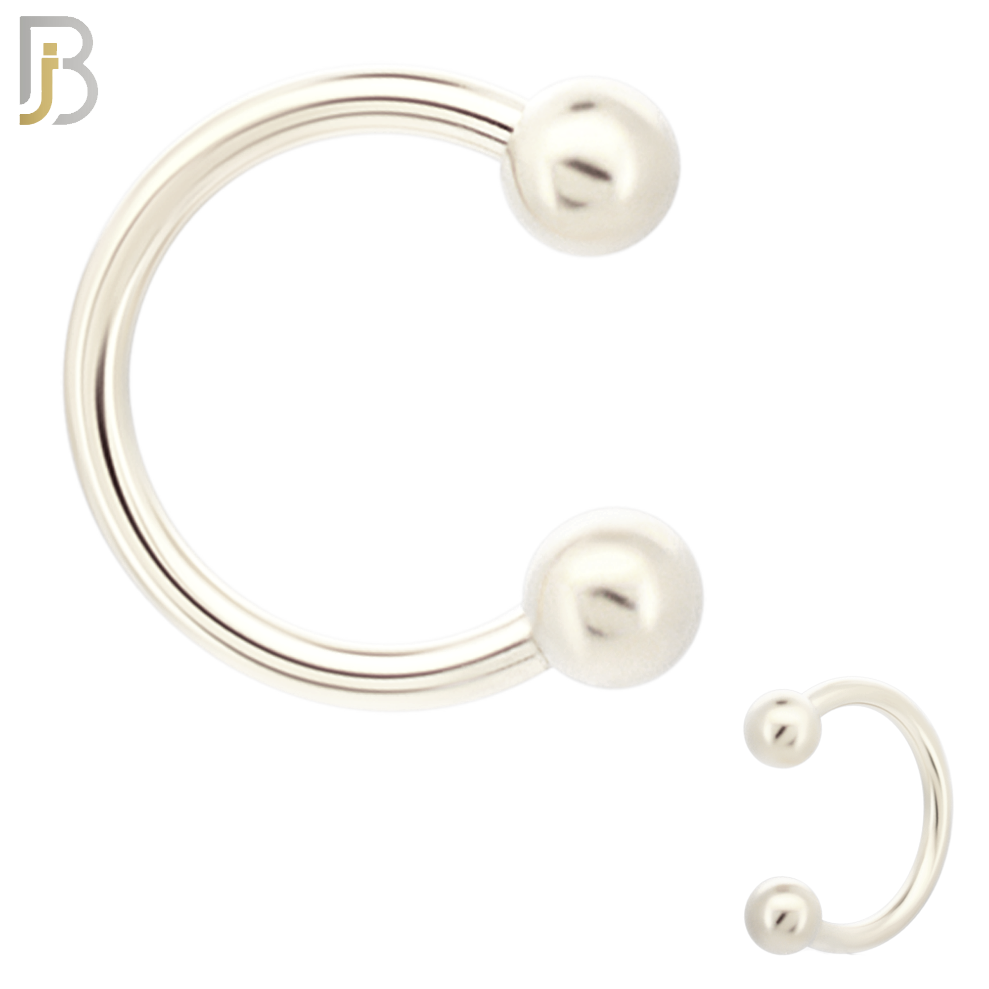 HS01S - 316L Surgical Steel Horseshoe Plain  Screw Ball External Threaded (PACK OF 6) image