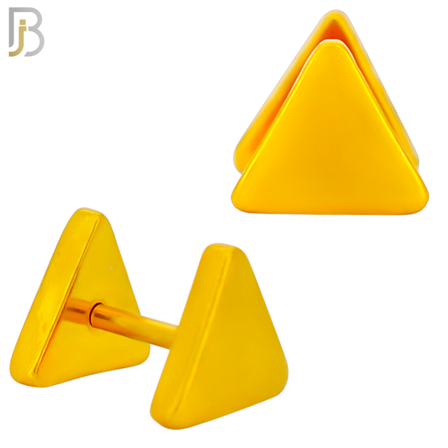 FP38 - Steel Triangle Design Fake Plug (Pack of 3 Pairs) image 3