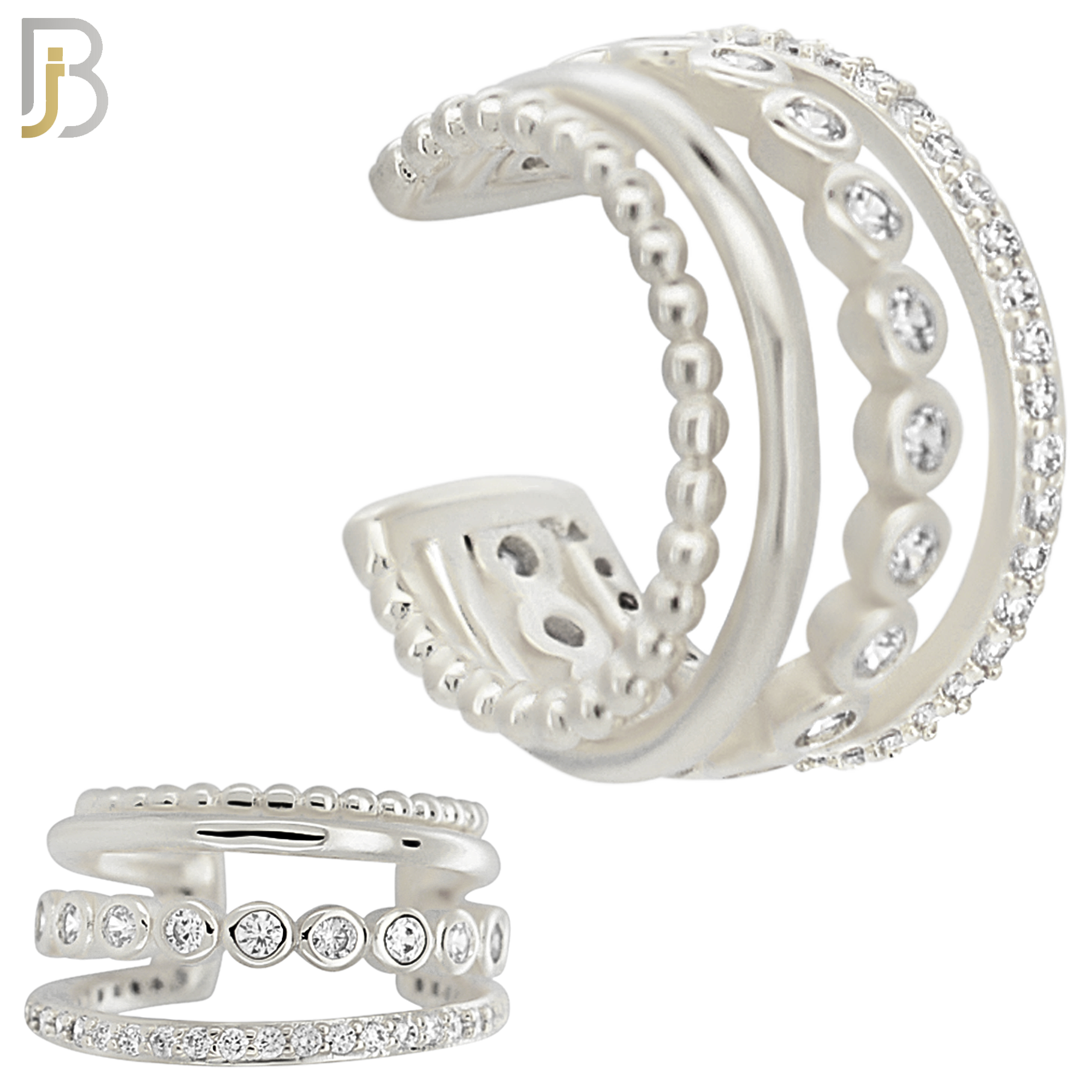 FES008 - Four Ascending Hoop Ear Cuff in Brass (Sold Per Piece) image 1