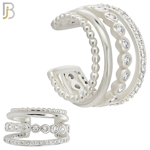 FES008 - Four Ascending Hoop Ear Cuff in Brass (Sold Per Piece) image 1