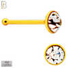 925-PK-NR04Y-3C2 - Mixed of 2mm, 2.5mm, 3mm Clear CZ 22g Thickness 18KT Gold Plated 925 Sterling Silver Nose Bones Press Fit, Packages Pack of 120 image 3