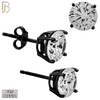 925-ES71-KC - .925 Sterling Silver Black Plated Earring Stud Casting Round Prong Setting Clear Zircon image 6
