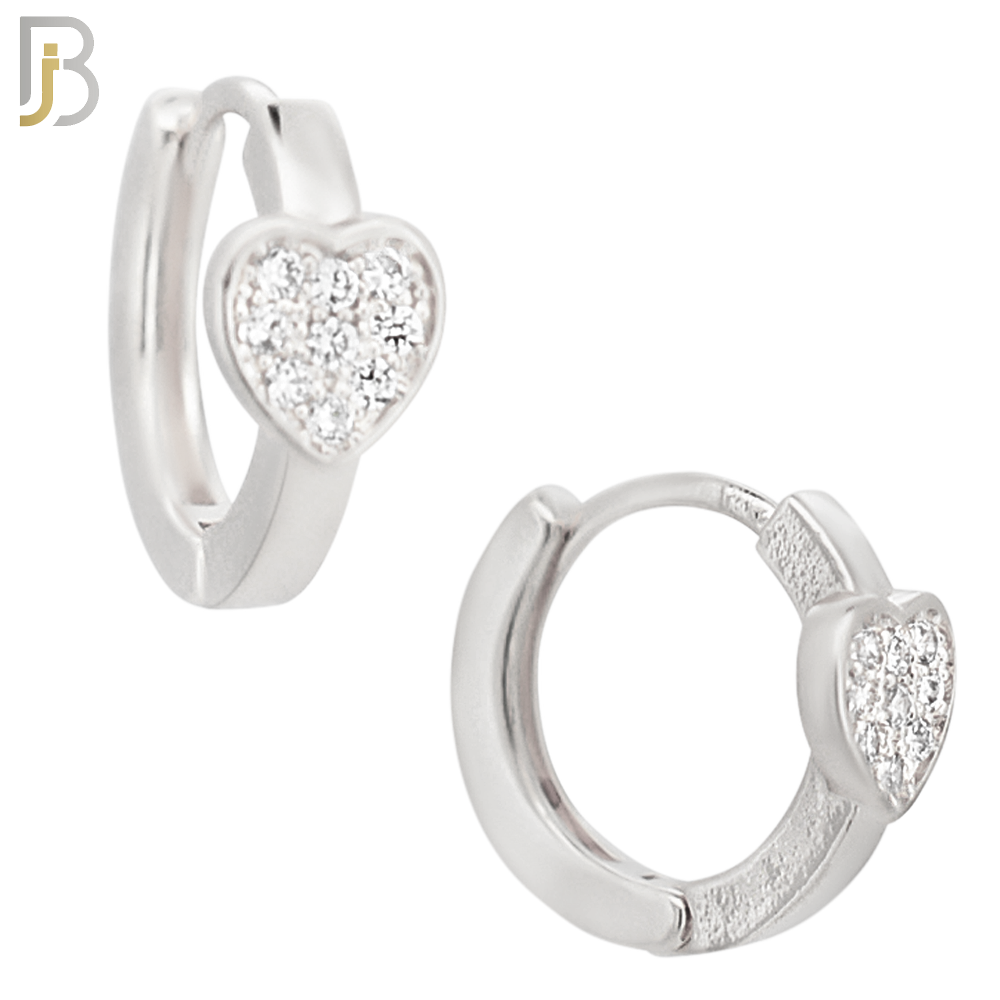 ES120 - Brass Heart Design with Zircon Huggies image 1