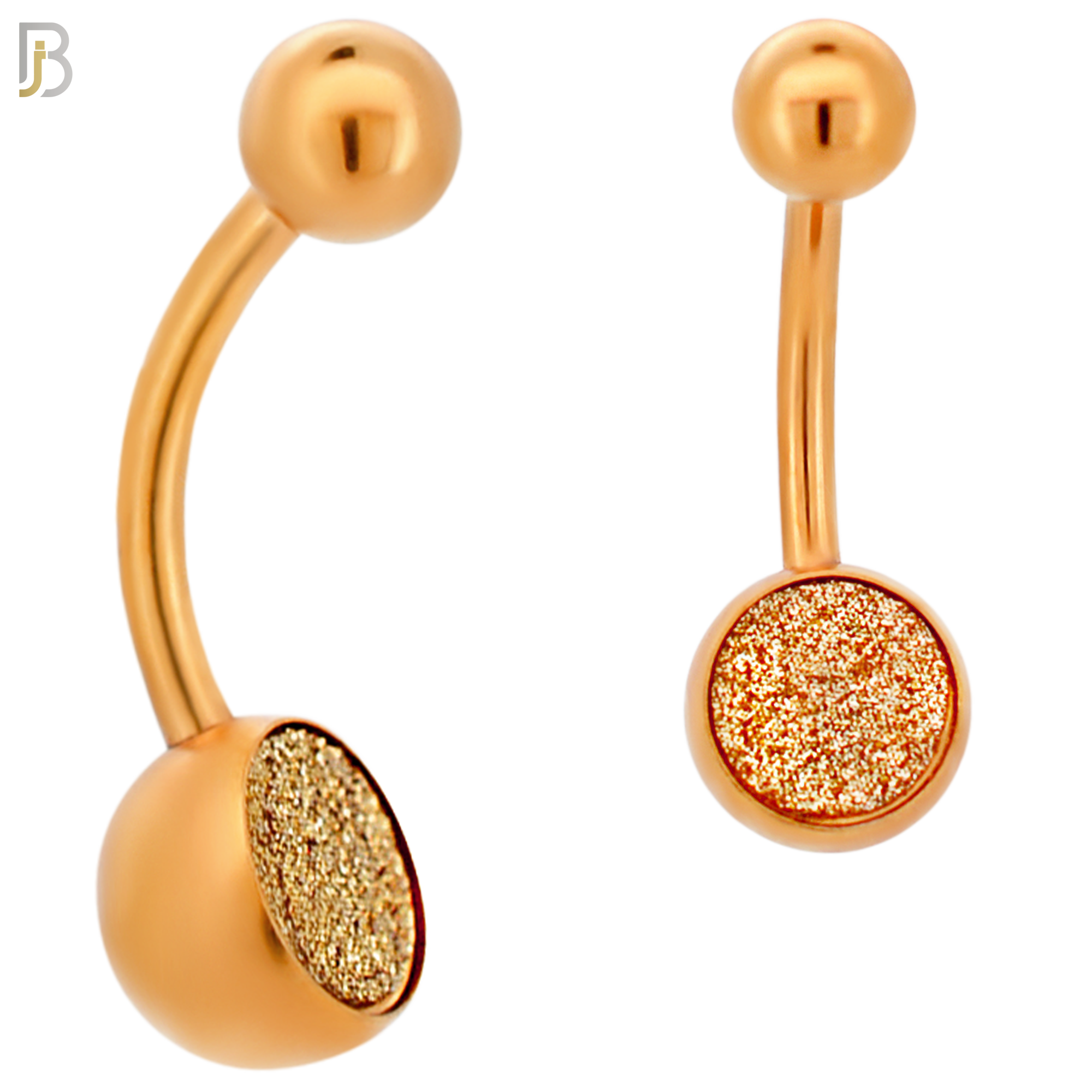 NB02 - 316L Stainless Steel Bezel Sandpaper Plain Banana Belly Navel Ring image 4