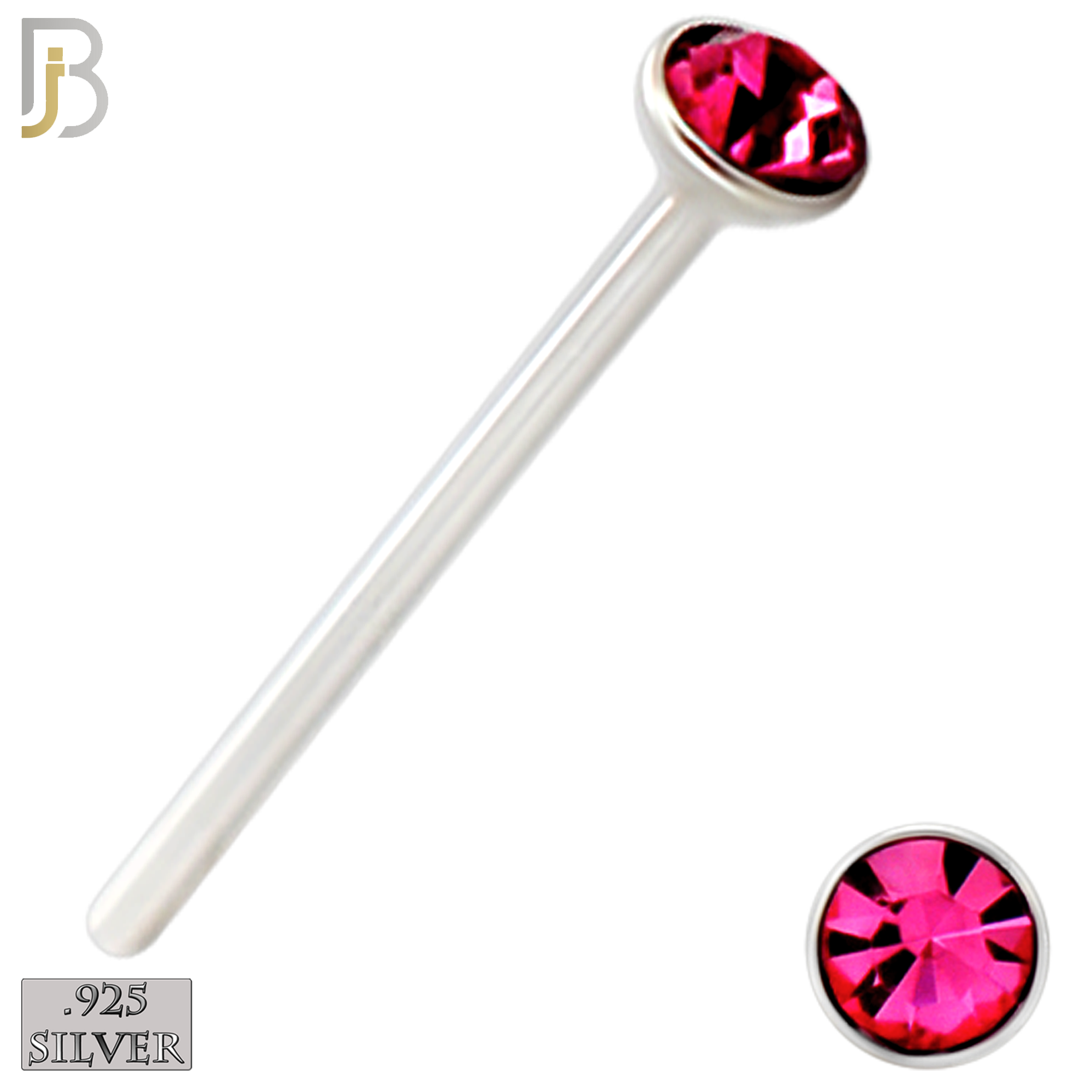 925-PK-NR05S-3A - Mixed of 1.4mm, 1.5mm, 2mm Assorted CZ 22g Thick, 925 Sterling Silver Bend It Yourself Nose Studs, Press Fit Packages Pack of 120 image 4