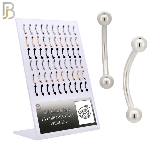 PK-EC01 - 316L Surgical Steel Curved Barbell External Threaded Ball and Spike image 0