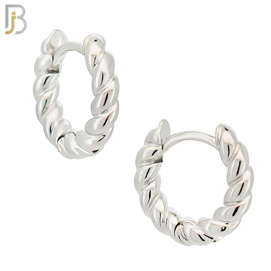 ES291 - 316L Stainless Steel Twisted Rope Huggies Clip On image 0