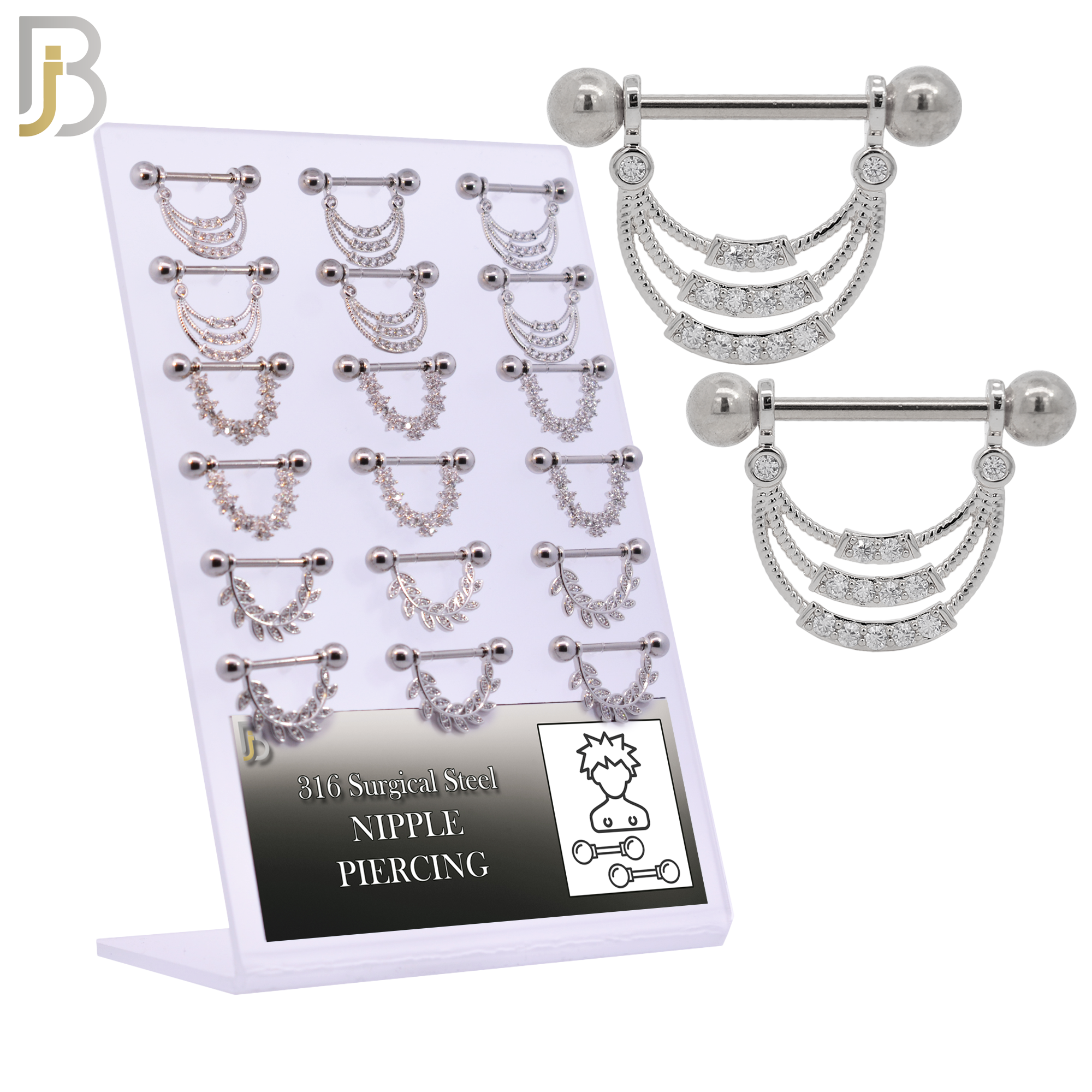 PK-NP27- 316L Surgical Steel Nipple Shields Ring image 0
