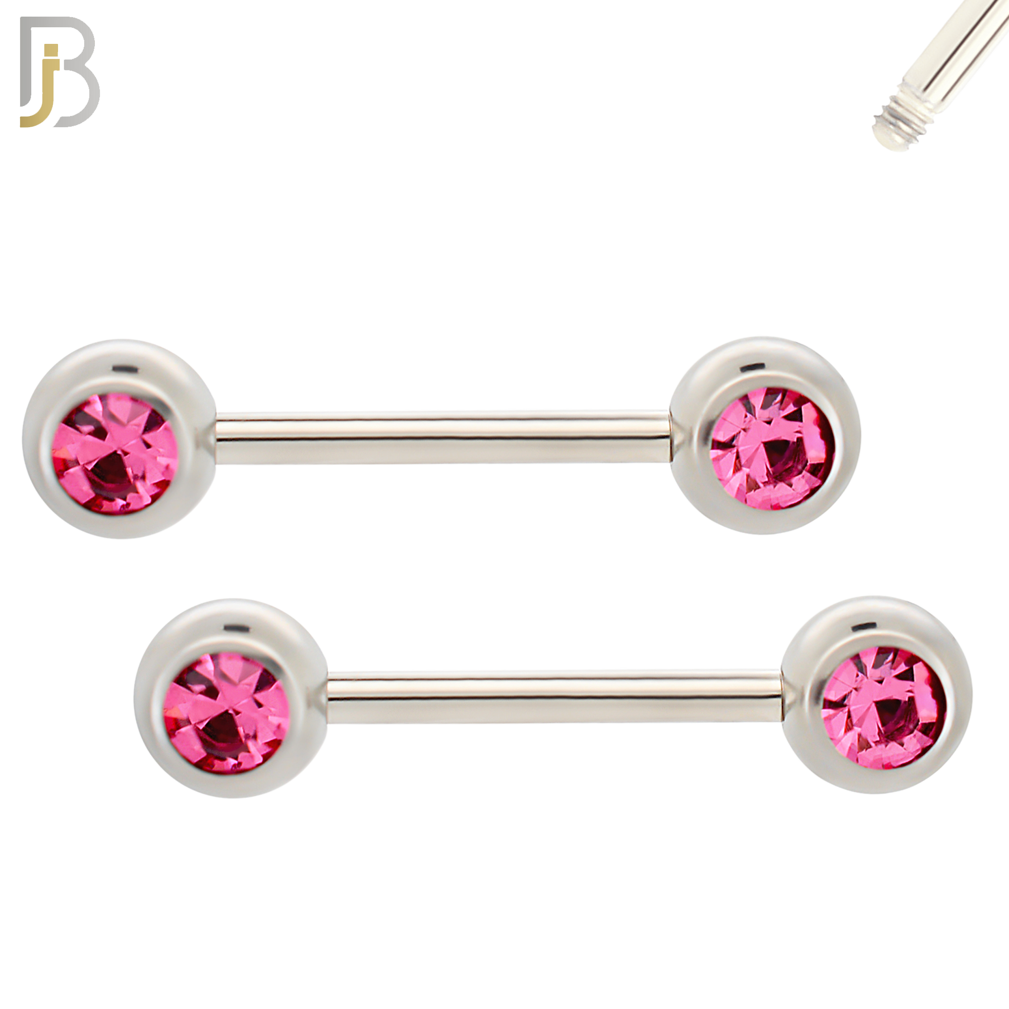 NP01-6 - 316L Surgical Steel Screw 6mm Plain Ball with Bezel Zircon Nipple Ring Piercing image 2