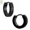 ES86K - 316L Stainless Steel Black Plated Sandpaper Design Huggies Clip On image 2
