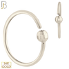 14-CT01 - 20g Thickness - 14k Solid Gold Fixed Disco Ball Bead Hoops Piercing Twist to Open image 1