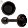 TB118KK -  Black Plated Black Color CZ 316L Stainless Steel Bezel Tragus/Cartilage Barbell (PACK OF 6) image 3