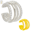 FES006 - Three Hoop Ear Cuff in Brass (Sold Per Piece) image 0