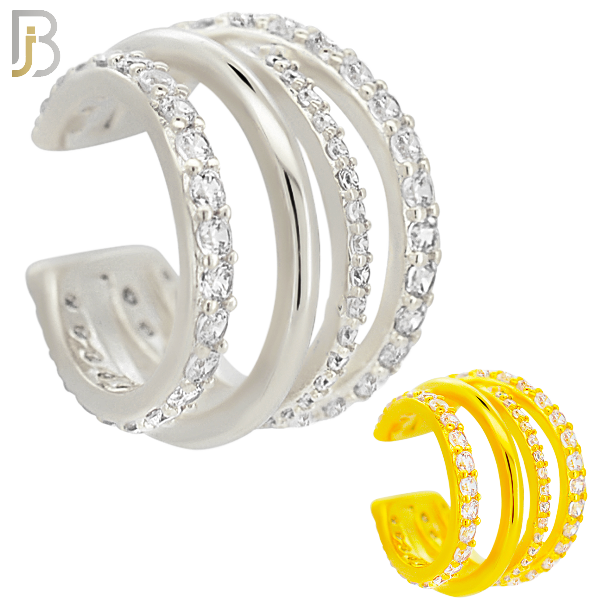 FES006 - Three Hoop Ear Cuff in Brass (Sold Per Piece) image 0