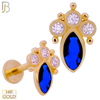 14-LB96 - 14k Yellow Gold Marquise CZ Labret image 0