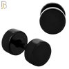 FP28K - Black Color Surgical Steel Plain Fake Plug (PACK OF 3 Pairs) image 2