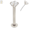 LB17S16 - 16g Thickness 316L Surgical Steel Prong Setting Round Push In  Zircon Labret (PACK OF 6) image 4