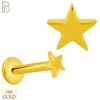 14-LB68 - 14k Gold Plain Solid Star Labret image 0
