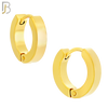 ES85G - 316L Stainless Steel Gold Plated Plain Design Huggies Clip On image 3